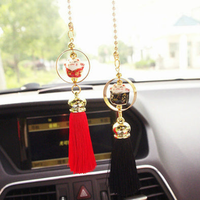 Cute Car Pendant Lucky Cat Decorations Hanging Ornaments Automobile Rear View Mirror Interior Accesories Gifts for Girl